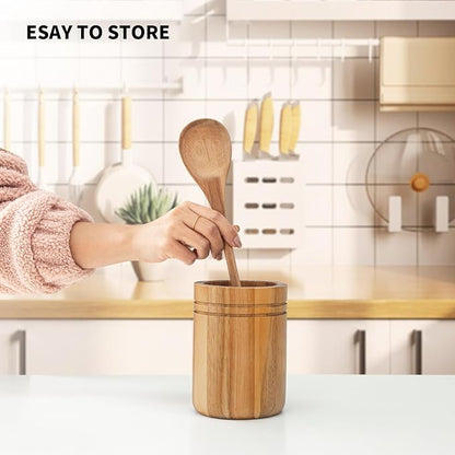 Wooden Spoons for Cooking, MZROO Wooden Spoon 12.5 Inch Long Handle Wooden Cooking Spoon Mixing spoons Tasting Spoons for Nonstick Cookware