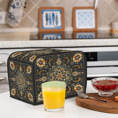 Toaster Cover 4 Slice Wide Slot Carpet RetroBread Toaster Oven Dustproof Cover Small Appliance Kitchen Covers Dust and Fingerprint Protection for Women Gift 4 Slice