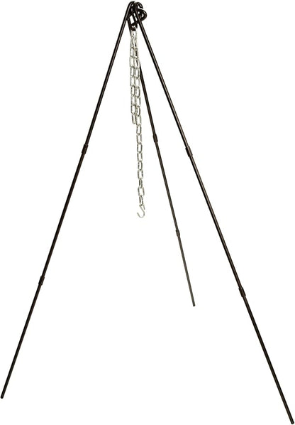 Lodge Campfire Cooking Tripod - Adjustable chain - 40 to 60 Inch Steel Cooking Tripod for Campfire - Adjustable