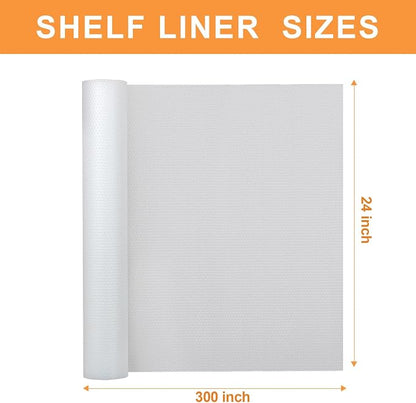 24-inch Wide Cabinet Shelf Liner: Clear Waterproof Large Under Sink Mat - 24 in x 25 FT Translucent Easy to Cut Non-Adhesive Kitchen Drawer Mat for Bathroom Cupboard