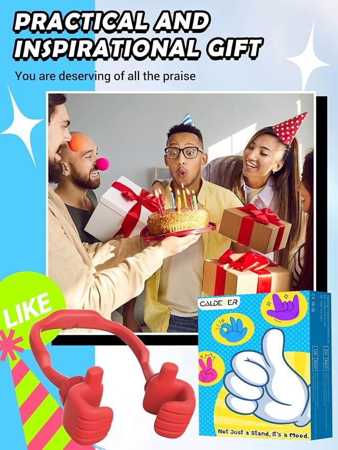 Gifts for Teens Girls Women Mom Wife Cell Phone Holder: Adjustable Thumbs Up Phone Stand Gift for Kids Adults Women Teenage Men Boy Grandma Funny Gadgets Trend Stuff Ideas Stocking Stuffer Gift
