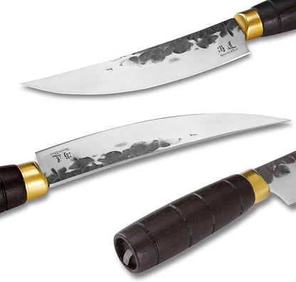 SHANGDAO Chef Knife, Black Forged Kitchen Knife with High elastic stainless steel Stainless Steel Blade, Professional Handcrafted Chefs Knife, Ergonomic Handle Grip and Gift Box