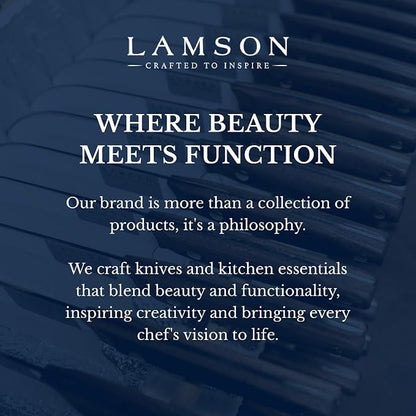 Lamson Vintage 8" Chef's Knife, Hi-Carbon Stainless Steel Blade, Double Riveted for Balance, Ideal for Dicing, Slicing & Chopping, Kitchen Knives - Walnut Handle