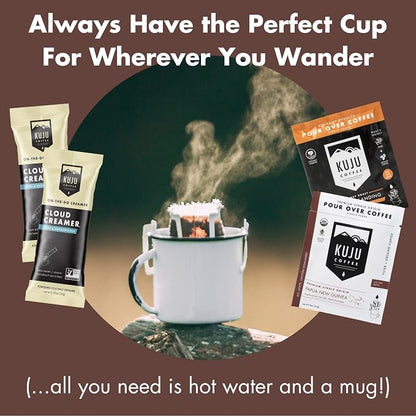 Kuju Coffee Premium Single-Serve Pour Over Coffee | Fair Trade Certified, USDA Organic, Single Origin Coffee, Eco-Friendly | Papua New Guinea - Eastern Highlands, 6-pack