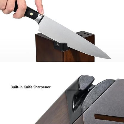 Kitchen Knife Set, 13 Pieces German Stainless Steel Knife Block Set for Chopping, Professional Chef Knife, Lightweight, Black Anti-slip Handle, Dishwasher Safe（black）