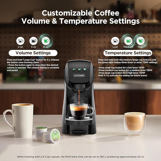 Warriors1 Mini Coffee Maker for Keurig K Cup, Espresso Machine for Nespresso Original, Dolce Gusto Pods, Ground Coffee, 20 Bar Coffee Machine fits kitchens, apartments, dorms, RVs, 28 oz Reservoir