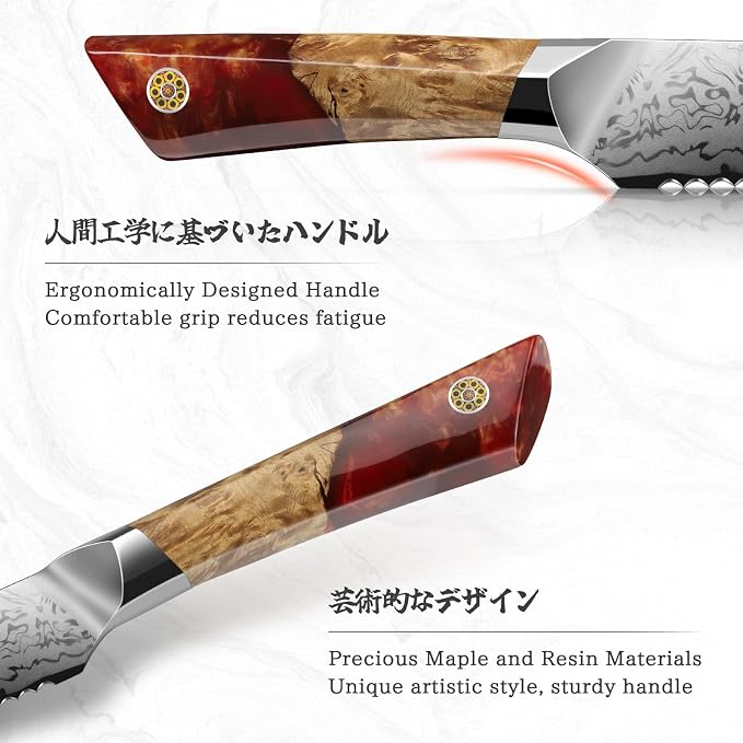 SHAN ZU Damascus Bread Knife, SG2 Powder Steel Japanese Kitchen Knife, 8 inch Hand Forged 91 Layers Damascus Steel Ultra Sharp Knife with Ergonomic Maple Handle