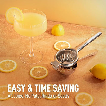 Lemon Squeezer Stainless Steel with Premium Quality Heavy Duty Solid Metal Squeezer Bowl - Large Manual Citrus Press Juicer and Lime Squeezer Stainless Steel - by Zulay Kitchen