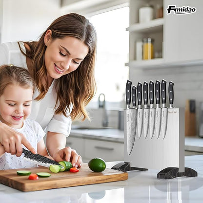 Magnetic Knife Holder Block,Double Sided Magnetic Knife stand for kitchen Counter,Stainless Steel Magnet Knife Rack Strip