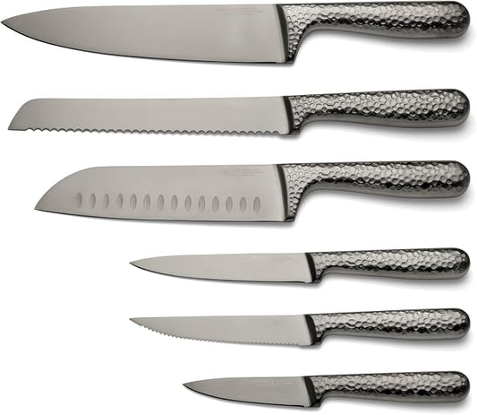Cambridge Silversmiths Nero Cutlery Set with Block, Stainless Steel,12-Piece