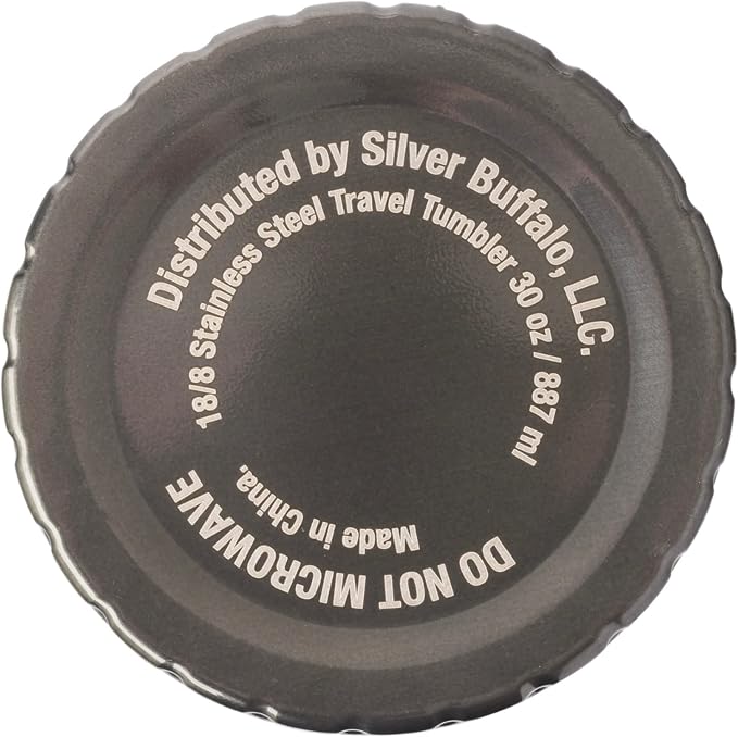 Silver Buffalo Double Walled Vacuum Insulated Stainless Steel Tumbler With Flip Top Lid Keeps Hot and Cold, Travel Coffee Mug Leak Proof Lid, 30 Ounces, Gray
