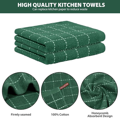 Nialnant 6 Pack Terry Kitchen Towels, Dish Cloths for Washing Dishes, 100% Cotton Reusable Cleaning Rag,Ultra Soft Absorbent, Quick Drying Dish Towels for Kitchen,12x12 Inches
