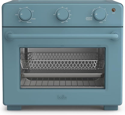 bella Air Fry Toaster Oven, 7 Preset Cooking Options, Dishwasher-Safe EverGood Coated Trays Included, 60-Minute Auto Shutoff w Audible Timer, Power Indicator Light, 1700 Watt, Surf