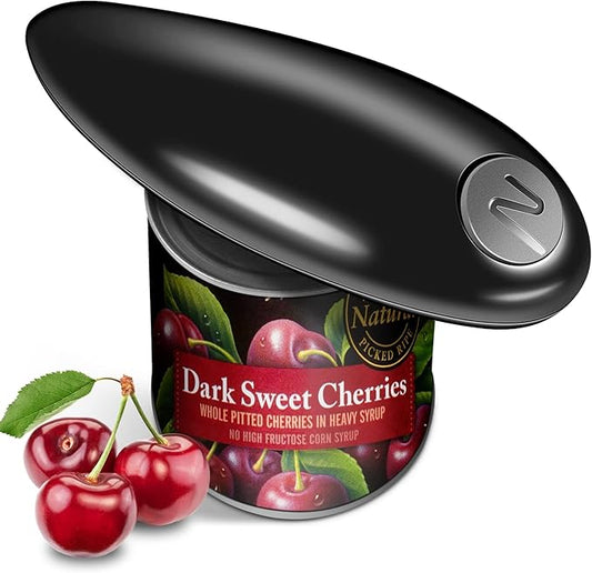 One Touch Battery Operated Electric Can Opener Fits Almost Size Can With Smooth Edge, Hands Free Electric Can Openers for Kitchen, Kitchen Gadgets Automatic Can Openers for Seniors, Arthritis Black