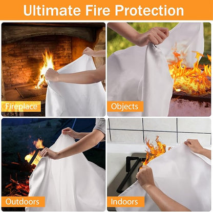 kanhiro Emergency Fire Blanket for Home Kitchen - 2 Pack, 40 in X 40 in, 2.0 Emergency Silicone Fire Blanket