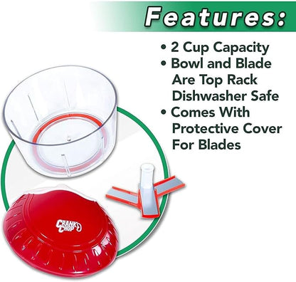 Food Chopper and Processor Original - Chop Dice Puree Vegetables Onions Tomatoes Garlic Meats and Nuts in Just Seconds for Delicious Meals - Perfect for Homemade Salsa