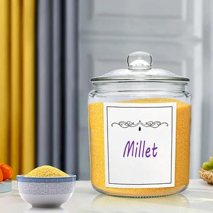 1 Gallon Glass Jars with Lids and Scoops,Clear Glass Storage Containers with Labels for Laundry Room Organization,Large Glass Canisters Set for Kitchen Pantry,Laundry Supplies,Bathroom,2 Pack