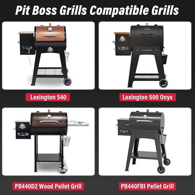 Utheer Grill Side Shelf for Pit Boss Lexington 540, Lexington 500 Onyx, PB440D2, PB440FB1 Wood Pellet Grills, Heavy Duty BBQ Prep Station with Paper Towel Holder & Tool Hooks