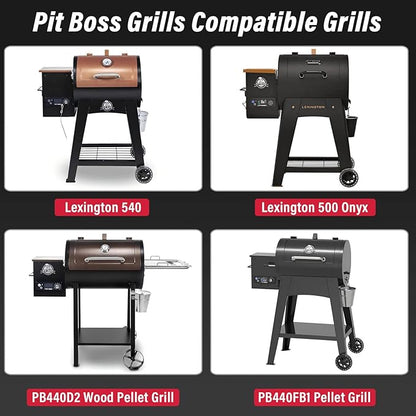 Utheer Grill Side Shelf for Pit Boss Lexington 540, Lexington 500 Onyx, PB440D2, PB440FB1 Wood Pellet Grills, Heavy Duty BBQ Prep Station with Paper Towel Holder & Tool Hooks