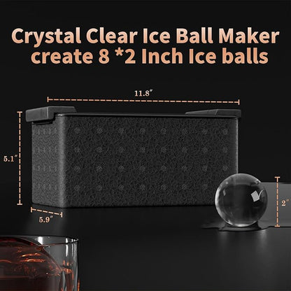 Clear Ice Ball Maker for Whiskey: FDDBI Circle Ice Cube Tray Make 2Inch Ice Sphere - Clear Ice Cube Maker for Old Fashioned Bourbon Whisky