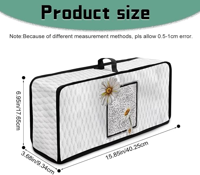 Toaster Cover 2 Slice White Daisy Fabric Water-Resistant Folding 2 Slice Slim Toaster Cover, Heat-Resistant Dustproof Protective Covers for Small Appliance