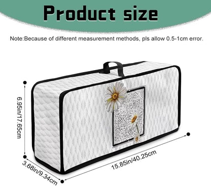 Toaster Cover 2 Slice White Daisy Fabric Water-Resistant Folding 2 Slice Slim Toaster Cover, Heat-Resistant Dustproof Protective Covers for Small Appliance