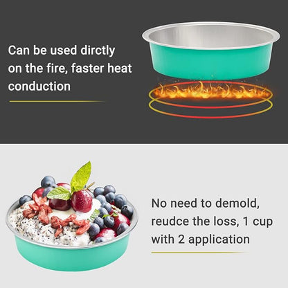 Beasea Elegant Blue 8 Oz Mini Pie Pans Tart Pans Tin Baking Tins with Lids, 4 Inch 20 Pack Disposable Baking Pans For Cake Tart Quiche