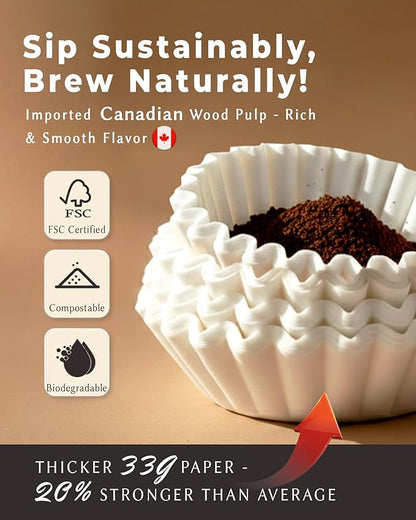 5 Cup Basket Coffee Filters, 200 Count - 20% Thicker Small Coffee Filters Paper Compatible with Mr. Coffee & 4-5 Cup Coffee Makers