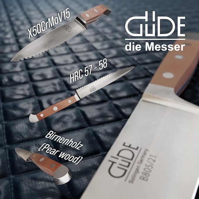 Güde Alpha Pear Series Hand Forged/Serrated Tomato Knife, 5-in - Ice Hardened Steel - Made in Solingen, Germany Since 1910