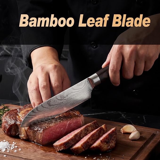 Kitchen Knife, High Carbon Stainless Steel Professional Sharp Chef Knife Set, Japanese Chefs Knives for Home Food Cooking Meat Cutting, Chopping Knife