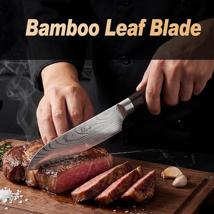 Kitchen Knife, High Carbon Stainless Steel Professional Sharp Chef Knife Set, Japanese Chefs Knives for Home Food Cooking Meat Cutting, Chopping Knife