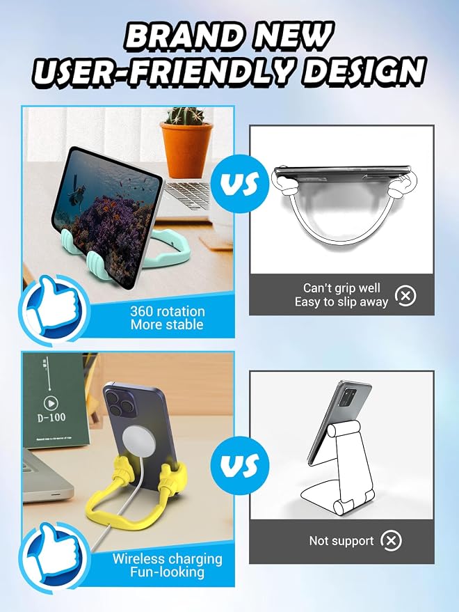 Gifts for Adults Men Women Teens: Girls Boys Gifts for Kids Thumbs Up Lazy Cell Phone Stand Holder for Desk Funny Gift for Dad Mom Wife Husband Teenage Stocking Stuffers Cool Gadget Trendy Stuff