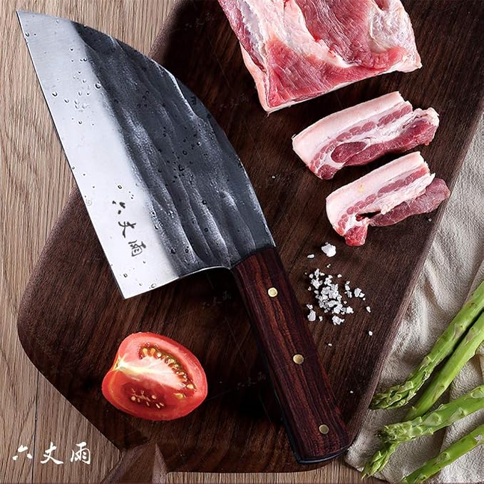 Ultra-Sharp Composite High Carbon Steel Handmade Forged Chef Knife and Vegetable Knife No-Slip Labor-saving Wooden Handle Chinese Knife