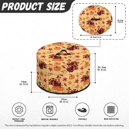 Pumpkins Turkeys Slow Cooker Dust Cover Compatible with 6-8 qt Crock for Pot Small Kitchen Appliance Decor Dust Cover Thanksgiving Decor