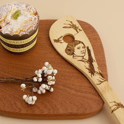 5 PCS Star Wars Burned Wooden Spoon,Star Wars Gifts for Men,Baby Yoda Gifts for Women,Slotted Wooden Spatula Utensil Set for Starwars Christmas Gift