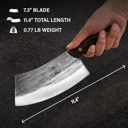 COOLINA Altomino Handmade Chef Knife, 7.1 in High Manganese Clad Steel Blade, for Slicing Meat and Vegetables
