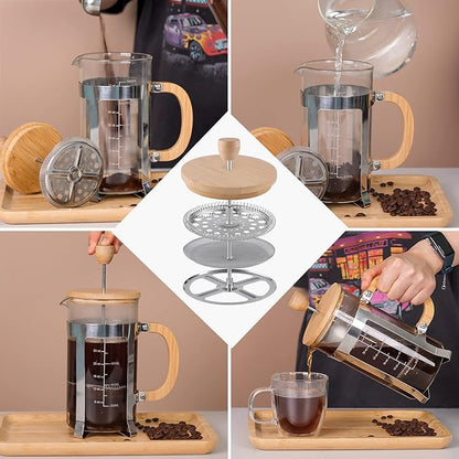 Sivaphe 12 oz French Press Replacement Filter, 1-2 Cup Coffee Maker Stainless Steel Filter, 6 Pieces Mesh Screen for 350ml Small French Coffee Press