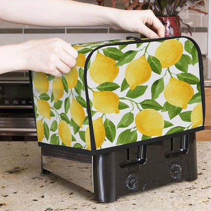 2 Slice Fruit Lemons Tropical Toaster Cover Waterproof Dust Fingerprint Bread Machine Cover Washable Kitchen Appliance Protector For Home Kitchen Bakeware Table Decor Women Gifts