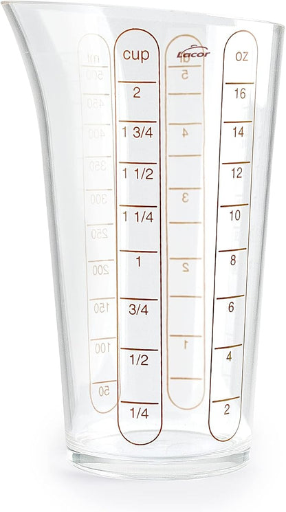 Lacor - 67075 - Basic Measuring Cup, Container with Measurements, Liquid Meter, Highest Quality Plastic, BPA Free, 8.5 cm, 0.5 L