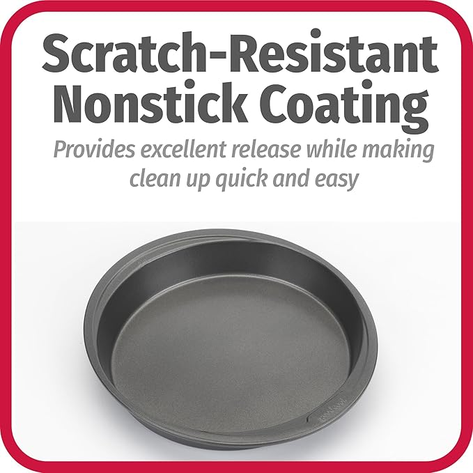 GoodCook Everyday Nonstick Steel Round Cake Pan, 9", Gray (Pack of 2)