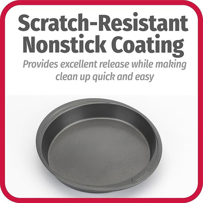GoodCook Everyday Nonstick Steel Round Cake Pan, 9", Gray (Pack of 2)