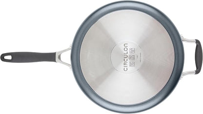 Circulon A1 Series with ScratchDefense Nonstick Induction Cookware, Large Saute Pan with Lid, Nonstick Pan, 5-Quart, Graphite