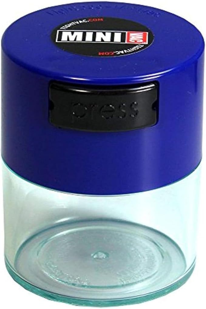 Tightpac - Minivac - Dark Blue Cap - Clear Body - 1.4oz - .12 Liter [TV-TV1DB-CLR]