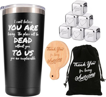 Coworker Leaving Gift Set - Funny 20oz Coffee Tumbler & Mug for Going Away, Farewell, Good Luck Occasions