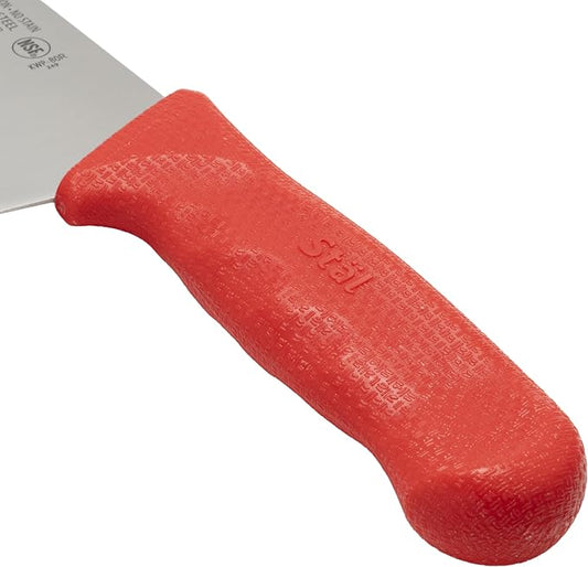 Winco 8" Commercial-Grade Chef's Knife with German Steel Blade, Red