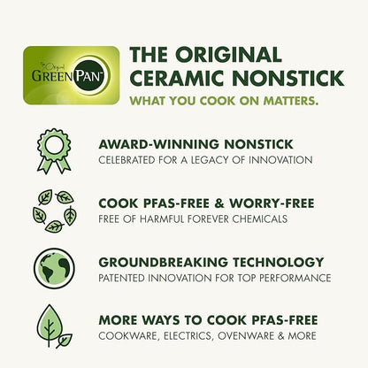 GreenPan Elite 13 Piece Wooden Knife Block Set, Professional Stainless Steel Blades with Titanium Coating, Ultra-Sharp Kitchen Cutlery, Chef, Santoku, Bread & Steak Knives, Ergonomic Light Wood Handle
