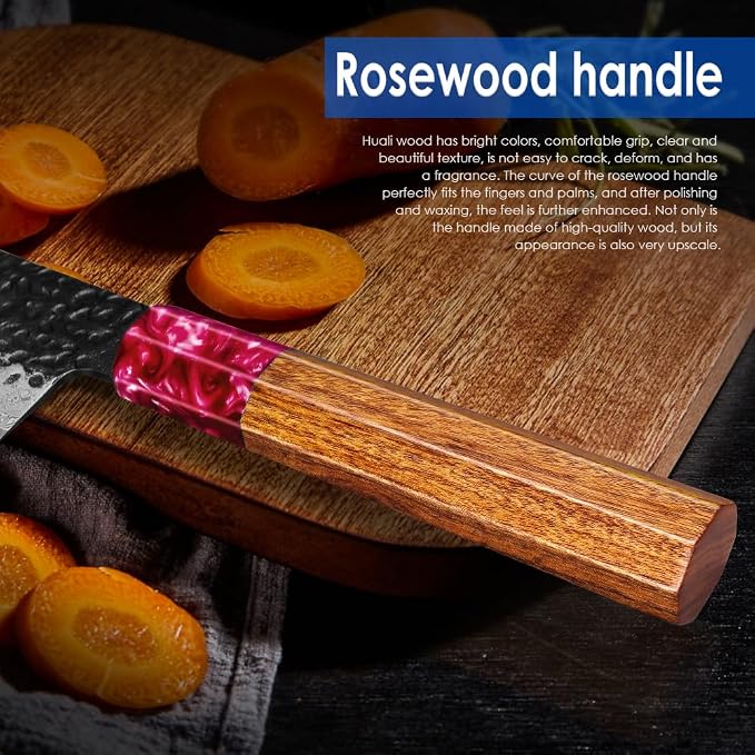 COOKLET'S Damascus Santoku Knife, Japanese VG10 Steel Core Kitchen Knife, Ultra Sharp Professional Chopping Cooking Knife, G10 Ergonomic Handle with Luxury Gift Box