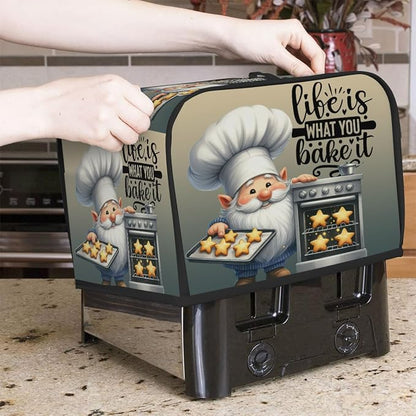 Toaster Cover 4 Slice Wide Slot Cute Gnome BiscuitBread Toaster Oven Dustproof Cover Small Appliance Kitchen Covers Dust and Fingerprint Protection for Women Gift 4 Slice