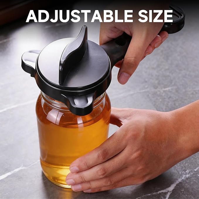 2026 New 4-in-1 Jar Opener, Adjustable Jar Opener for Seniors (Black)