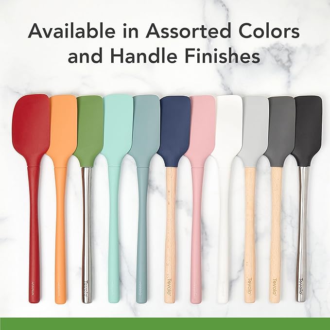 Tovolo Spoon Spatula Spoonula with Stainless Steel Handle Ergonomic Grip Pink Sorbet, Silicone Scoopula Kitchen Utensil Non Scratch Easy Clean Dishwasher Safe Heat Resistant Flex Core Scoop Spatula